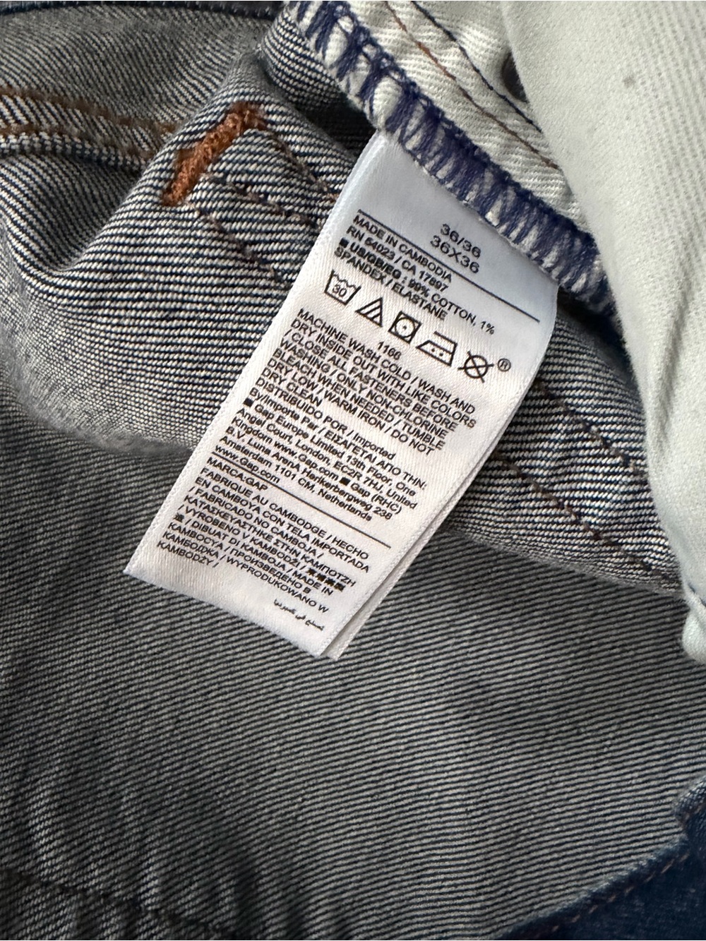 GAP Men’s Slim Straight Jeans - Mid Blue Wash - Picture 8 of 16